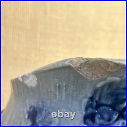 Blue, Gray, Whites Utica NY Stoneware Pitcher Flemish Ware Salt Glaze Pottery