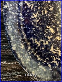 Blue Sponge Stoneware Platter 19th cent. AAFA