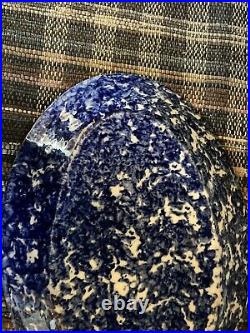 Blue Sponge Stoneware Platter 19th cent. AAFA