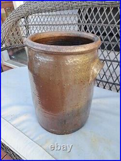 Brown Antique Salt Glaze Stoneware Crock Jar