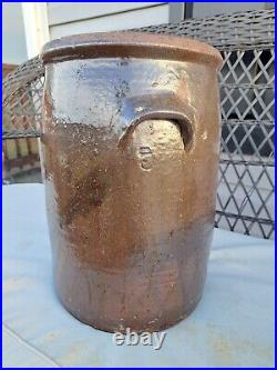 Brown Antique Salt Glaze Stoneware Crock Jar