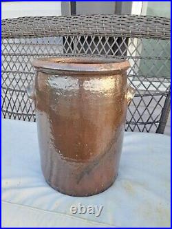 Brown Antique Salt Glaze Stoneware Crock Jar