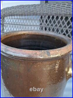 Brown Antique Salt Glaze Stoneware Crock Jar