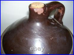 Brown Primitive Antique Stoneware Jug Crock