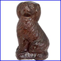 C1900 Antique American Redware Stoneware Pottery Sewer Tile Spaniel Dog Statue