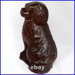 C1900 Antique American Redware Stoneware Pottery Sewer Tile Spaniel Dog Statue