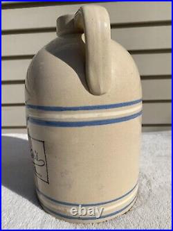 C1900 Finley Ackers H. G. Stoneware Oyster Jug Crock Phila. Exceptional 10.75