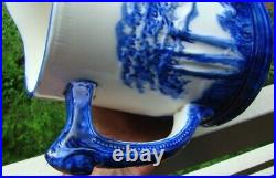 C1920 Old Sleepy Eye Western Stoneware Co ILL Pottery Blue & White 8 Pitcher