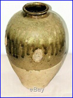 Chinese Tang Tomb Burial Pottery Large Celadon Jar Stoneware c. 7th-10thC