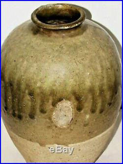 Chinese Tang Tomb Burial Pottery Large Celadon Jar Stoneware c. 7th-10thC