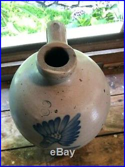 Cobalt Blue Stoneware Jug 14 Inches High 9 Inches Wide