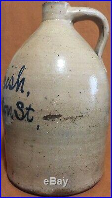 Corish 1 gallon stoneware script jug Newark NJ N. J. New Jersey Essex County