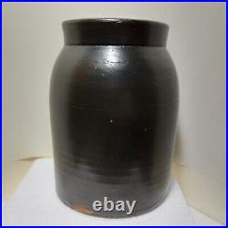 Cowden & Wilcox Antique Stoneware Wax Sealer Canning Jar 6-3/4 tall (¹of²)