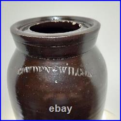 Cowden & Wilcox Antique Stoneware Wax Sealer Canning Jar 8 tall