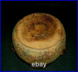 DAN MERCER PARKERSBURG WV Large Spongeware Stoneware Bean Pot