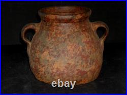 DAN MERCER PARKERSBURG WV Large Spongeware Stoneware Bean Pot Pottery