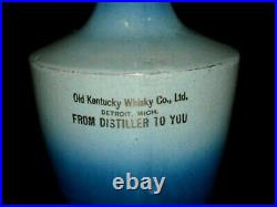 DETROIT MICHIGAN One Pint 6 3/8 Blue Stoneware Advertising Mini Jug Whiskey