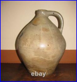 David Roberts Utica NY Salt Glazed Stoneware Ovid Jug 1827-1830