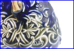 Doulton Lambeth England 9105 Vase Glossy Blue Miniature Ceramics Stoneware