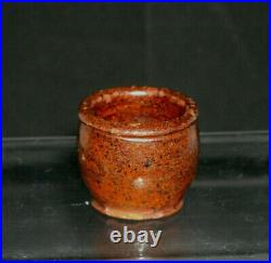 Early (1835 1865) Small Miniature 1 Redware Jar/Cream Pot Stoneware