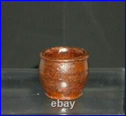 Early (1835 1865) Small Miniature 1 Redware Jar/Pot Stoneware