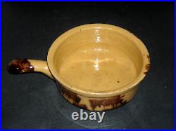 Early (1880 1915) Rockingham Glazed Yellow Ware Pipkin Bean Pot Stoneware