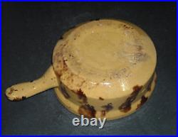 Early (1880 1915) Rockingham Glazed Yellow Ware Pipkin Bean Pot Stoneware