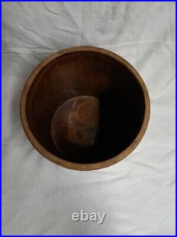 Early 1900's 2 Gallon Brown & White Stoneware Crock Very Nice