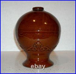Early 1915 1935 Red Wing Rockingham Glazed Yellow Ware Oil Lamp Stoneware