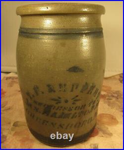 Early Antique T. F Reppert Greensboro Pa Crock 1880-1890s With Cobalt Blue