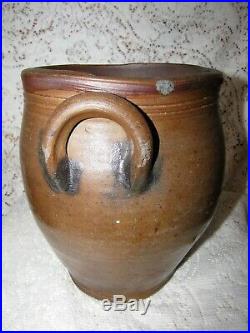 Early Goodwin & Webster Brown Glazed Semi Ovoid Stoneware Crock Pottery Jar Aafa
