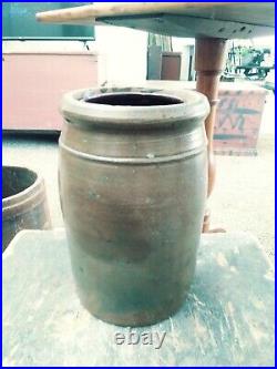 Early Redware Stoneware Wax Sealer Jar Primitive American Redware Pottery 1800's