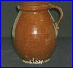 Early Redware Storage Jar with Handle Stoneware