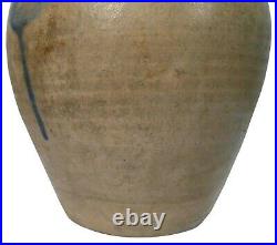 Early-mid 19th C American Antique 1 Gal Ovoid Slt Glzd/hndld Dec Stoneware Jug