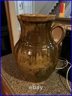 Edgefield Pottery Att JP Bodie Pitcher 1 Gal South Carolina Stoneware Alkaline