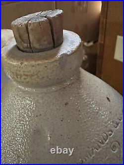 Edmands & Co Charlestown Ma Stoneware Gallon Jug Cobalt Decoration