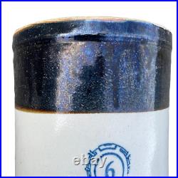 Enterprise Pottery New Brighton Stoneware Crock 6 Gal Cobalt Blue Salt Glazed