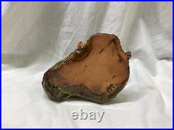 Estate Found Antique Redware Sewer Tile Ashtray with Masonic Emblem & Pig