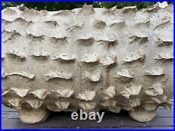 Evans Pottery Dexter Missouri Textured Log Planter Vintage Ceramic Stoneware