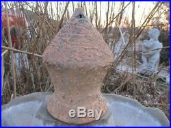 Evans Pottery Dexter, Mo. Beautiful Textured Domed Birdhouse Old Blue Paint