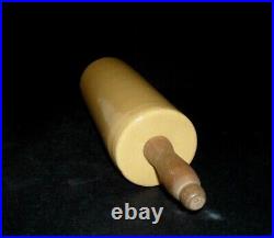 Excellent Beautiful Yellow Ware Stoneware Rolling Pin