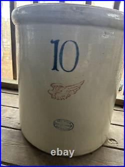 Excellent Red Wing Stoneware Crock 10 Gallon No Handles Or Lid