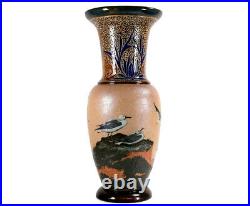 Exhibition Doulton Lambeth Pate Sur Pate Seagulls Vase By Florence Lucy Barlow