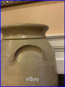 F. Laufersweiler Empire City Pottery 2 Gallon Stoneware Salt Crock New York NY