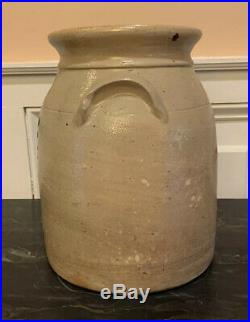 F. Laufersweiler Empire City Pottery 2 Gallon Stoneware Salt Crock New York NY