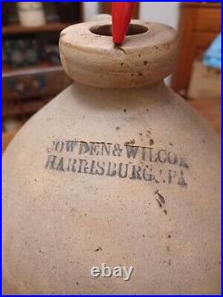 Fine Cowden and Wilcox Harrisburg, Pa Stoneware Jug Tulip