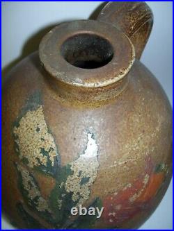 Folk Art Stoneware Jug Antique Primitive