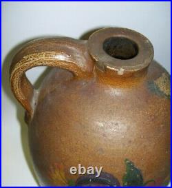 Folk Art Stoneware Jug Antique Primitive