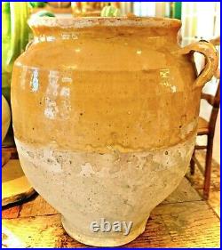 French Antique Art Pottery Grande Vessel Stoneware Continental Confit Pot