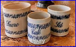 French Antique Pot Canisters Confit French Stoneware Kitchen Glazed Pottery